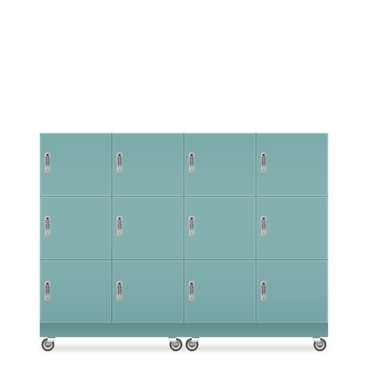 Office Locker Roller Cabinets 3x4 Aqua